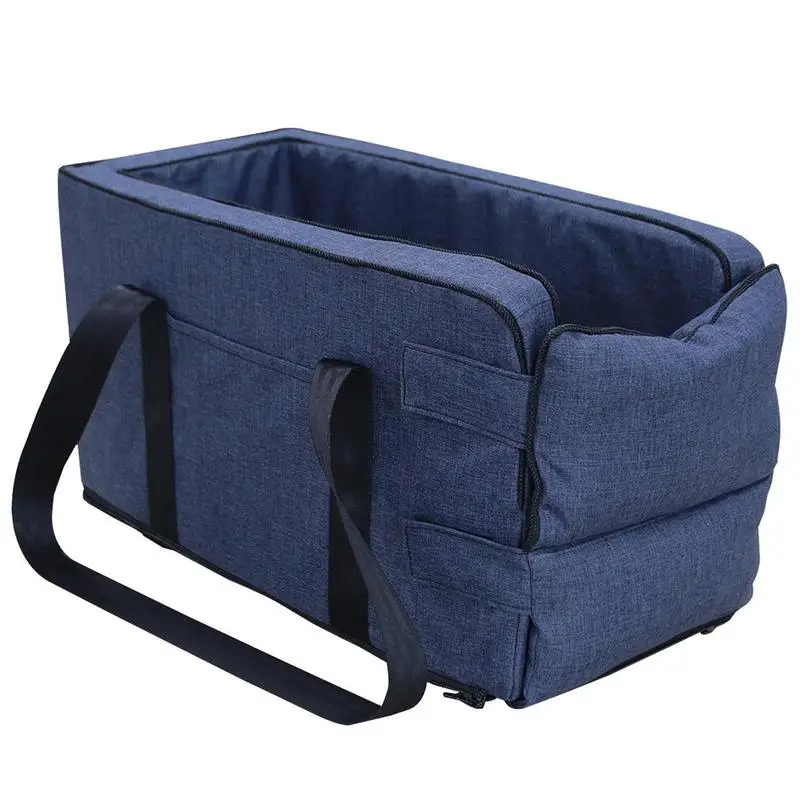 

Small Dog Cat Booster Seat Middle Armrest Doggy Travel Bed Front Carseats Carrier Bag Travel Carrier Cage Soft Washable Travel