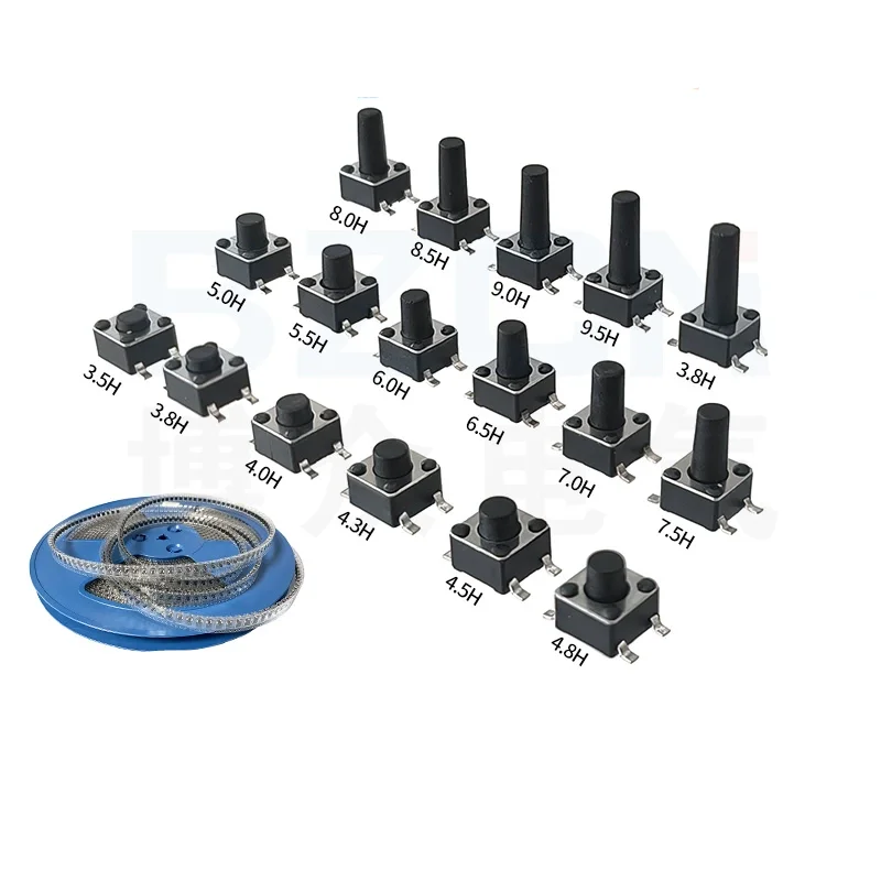 Фото 20 шт. x 4.5 кнопочный переключатель SMD x 3.8 светильник сенсорный выключатель 4,5*4,5*3,5/3,8/4/4.5/5/6/7/8/9/10 мм 4-контактный выключатель питания №4