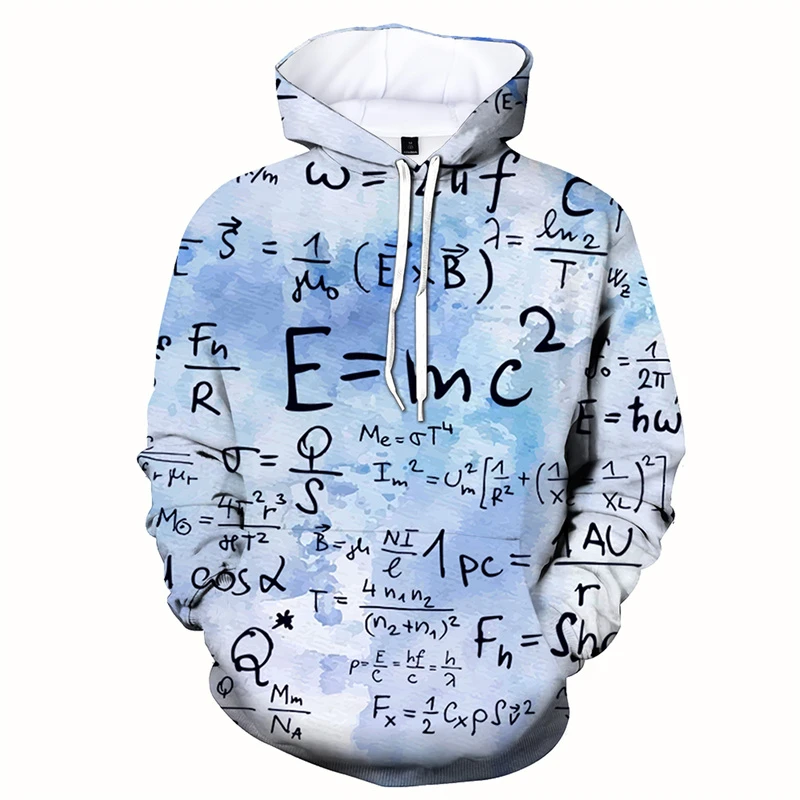 Толстовки с математическим символом свободный узор 3D-печать классная мужская