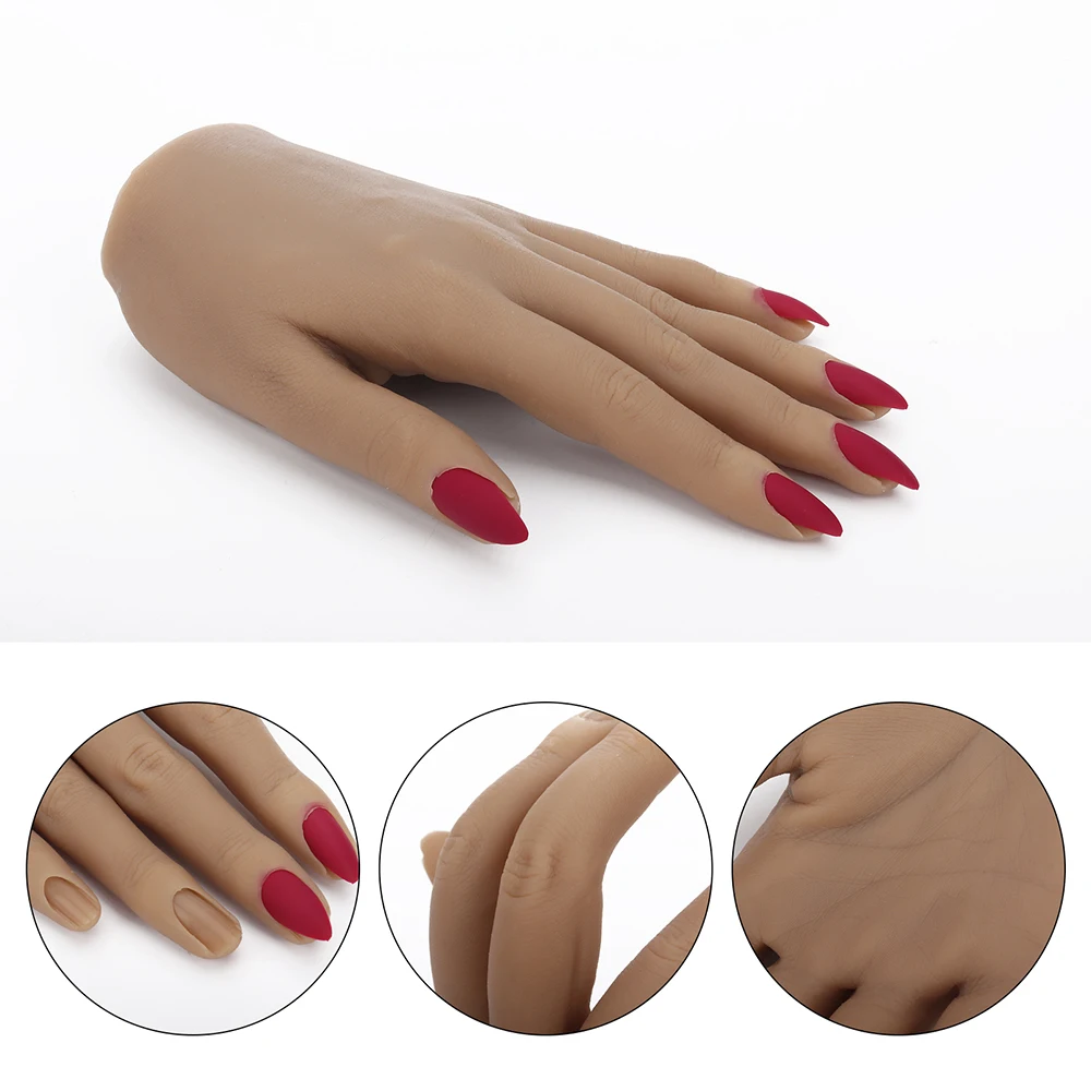 

Practice Hand for Acrylic Nails with Tips Adult Mannequin With Flexible Finger Adjustment Display Model Moveable Nails