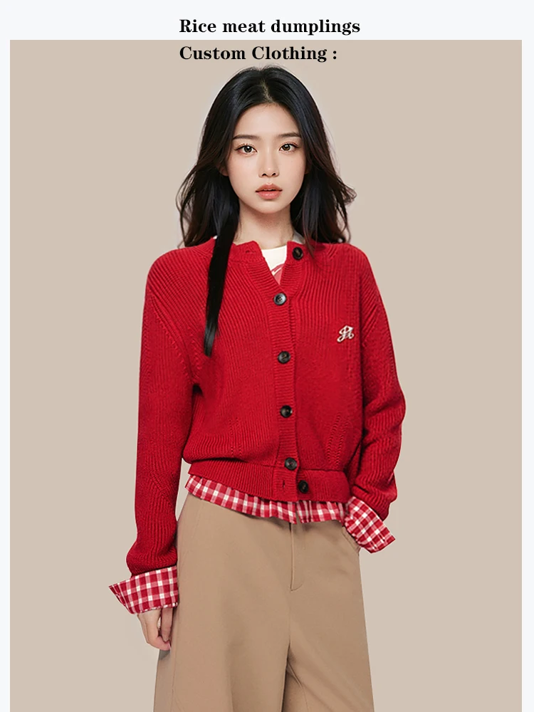 В наличии! Поддельный вязаный кардиган из двух предметов универсальный дизайн