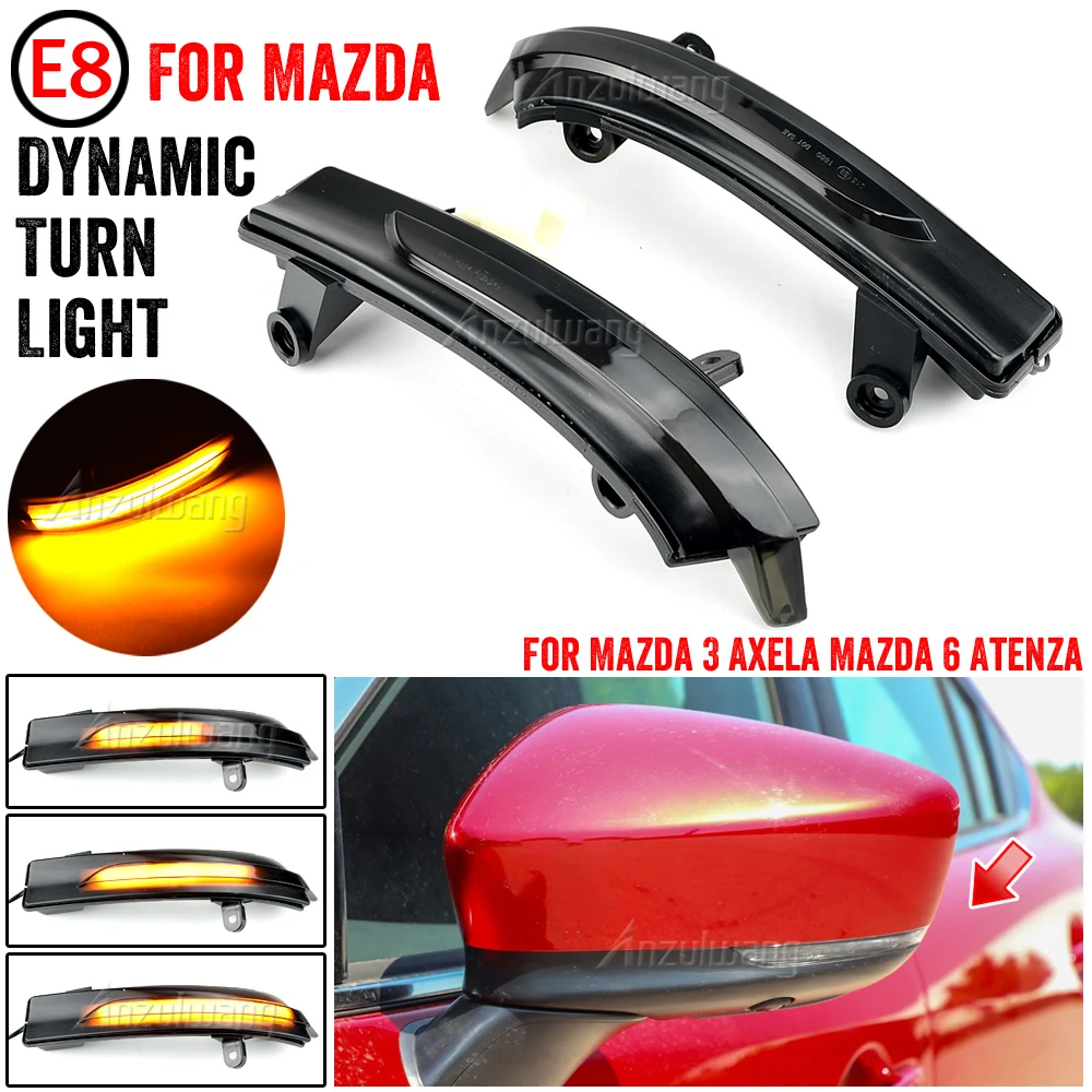 

For Mazda3 Mazda 3 Axela Mazda6 Mazda 6 Atenza 2017 2018 LED Dynamic Turn Signal Blinker Sequential Side Mirror Indicator Light