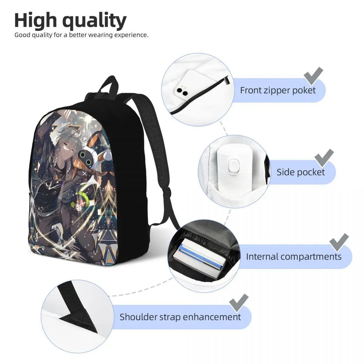 Рюкзак Bangboo Zenless Zone Zero для мужчин и женщин крутой студенческий легкий рабочий