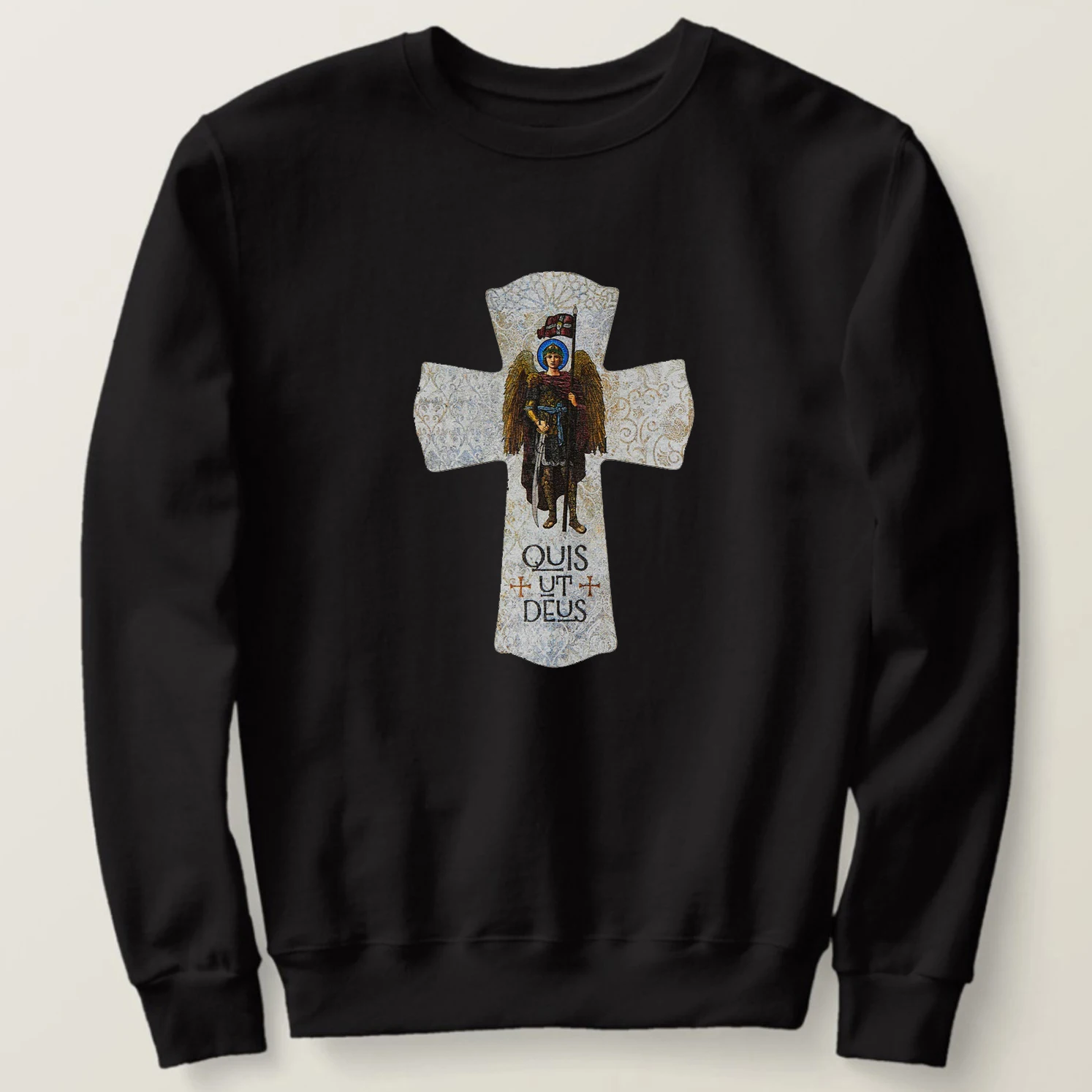 

Rare St Michael Prayer Catholic The Archangel Christian Cross Sweatshirt 100% Cotton Comfortable Casual Mens Fashion Streetwear