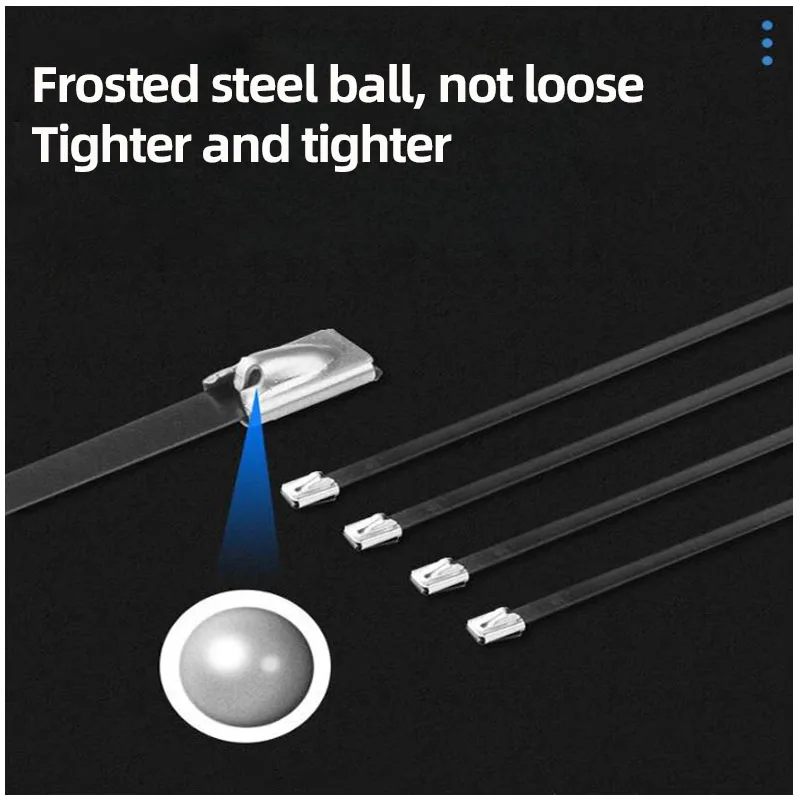 100 шт. самоблокирующиеся Металлические Кабельные стяжки из нержавеющей стали