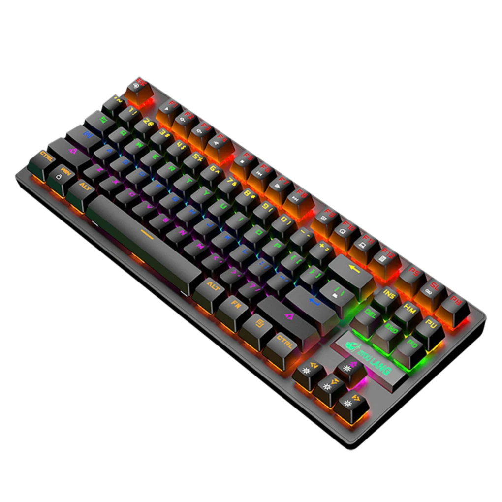 

New K2 Mechanical Keyboard 87 Keys Layout LED Rainbow Backlit Blue Switches Wired RGB Mix Backlit LED For Desktop PC Laptop 2021