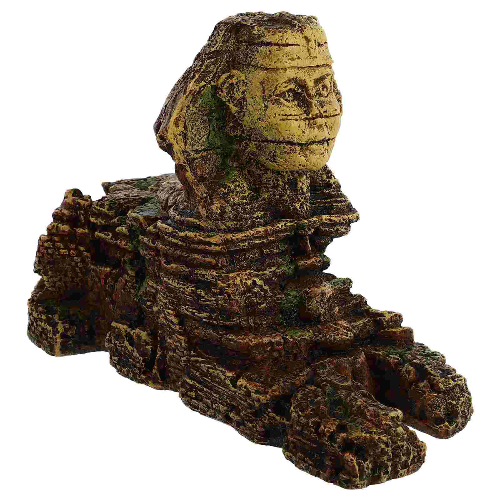 

Fish Tank Landscaping Ornaments Decor Office Decorations Container Resin Sphinx Figurine Model Net