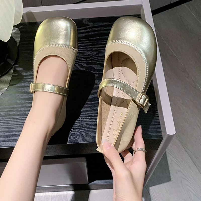 French sle Pailishi Small Coarse Fragrant Sle Sole Shoes Color Single Bean Women 242 New Silver Heel Ma 0 Zhen...