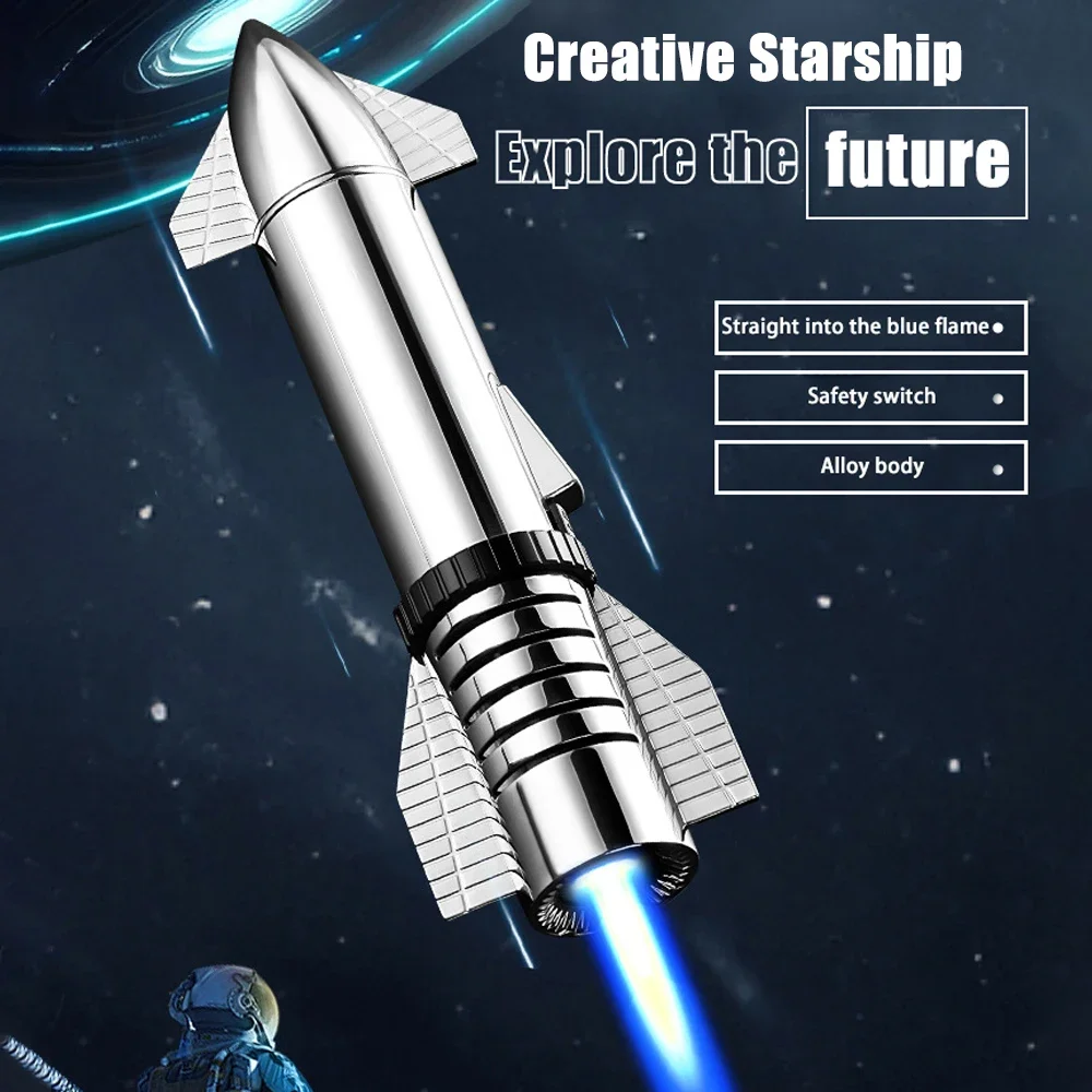 Металлическая газовая зажигалка в стиле ракет звездный корабль сварочный