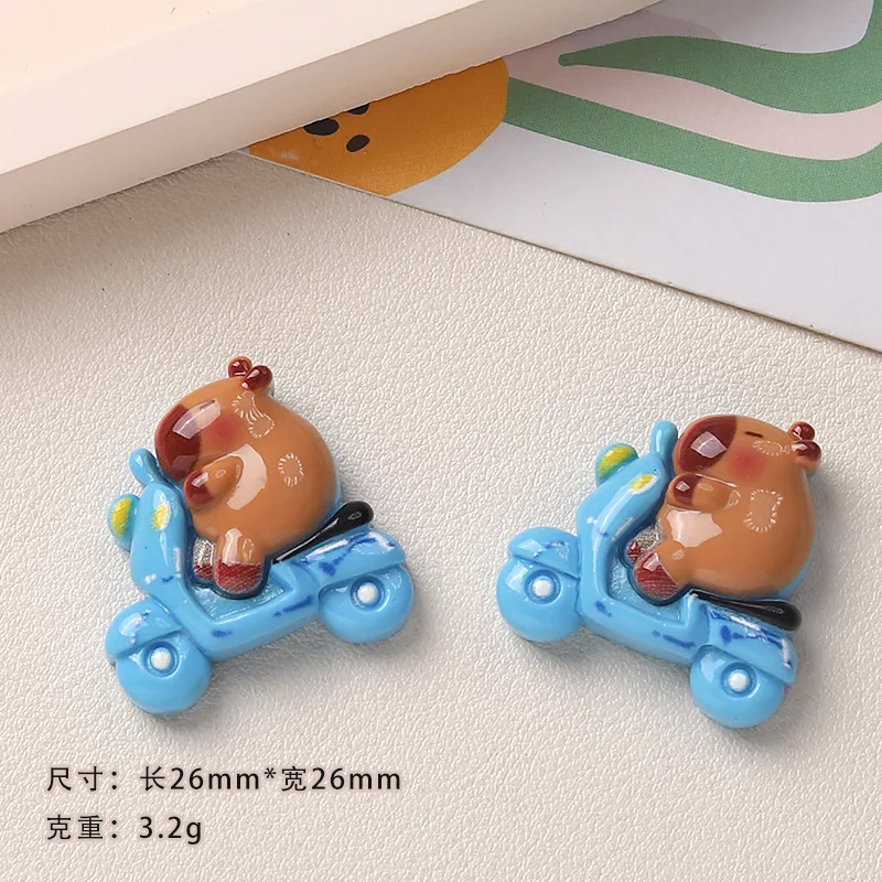100 шт. кавайные Мультяшные животные из смолы с плоской задней стороной украшения