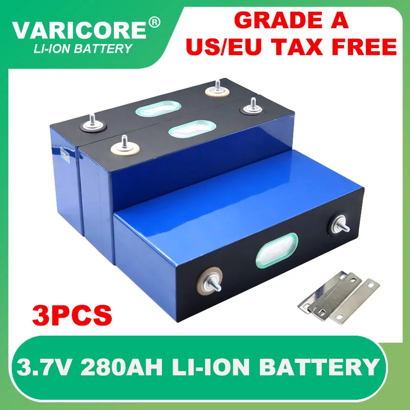 

3pcs 3.7V 280AH Ternary Lithium Rechargeable battery Power cell for 12V E-scooter RV Solar Energy storage system Wind TAX FREE