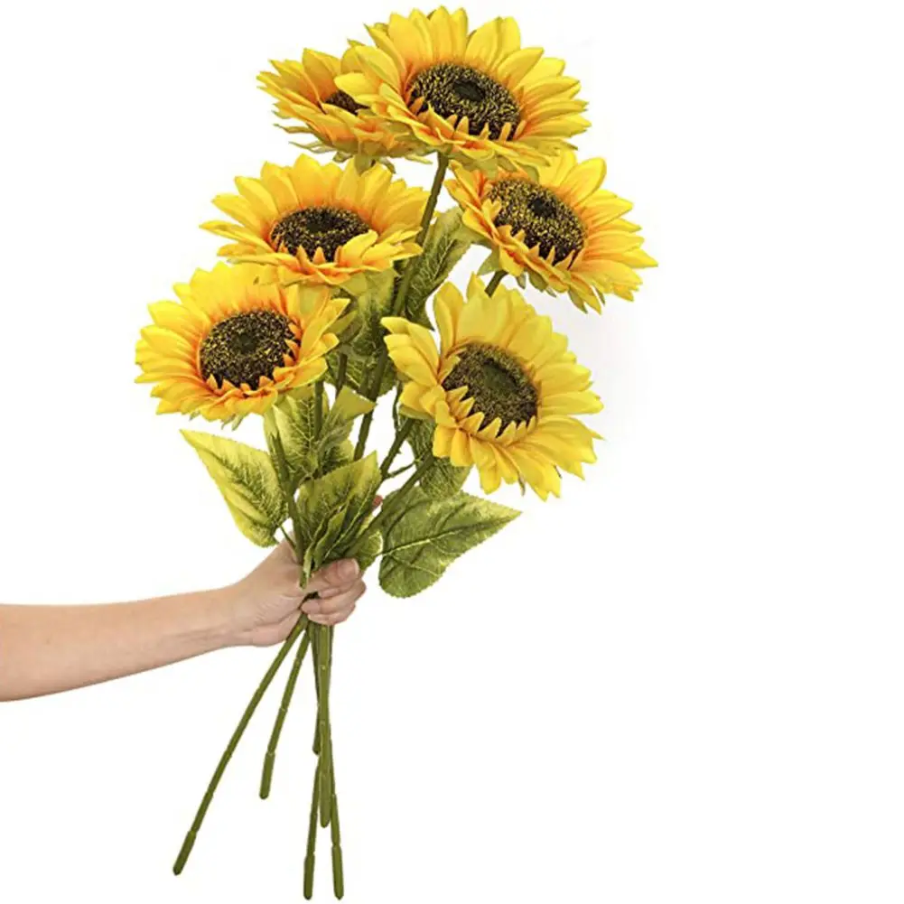1Pcs Sunflower Decoration Artificial Sunflower Flower Realistic Silk Daisies for Home Flower Arrangement Wedding Party