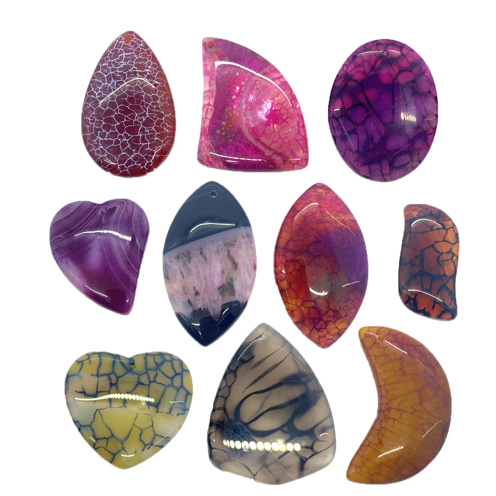 

5 Pcs Exquisite Natural Stone Moon Shape Pendant Purple Onyx 25-55mm DIY Charm Fashion Making Jewelry Necklace Earring Accessory