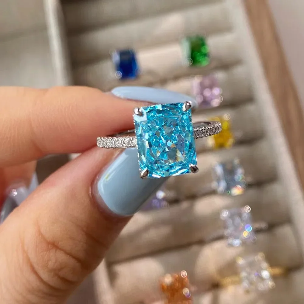 100% серебряные кольца S925 ювелирные изделия женские бриллианты с муассанитом 4