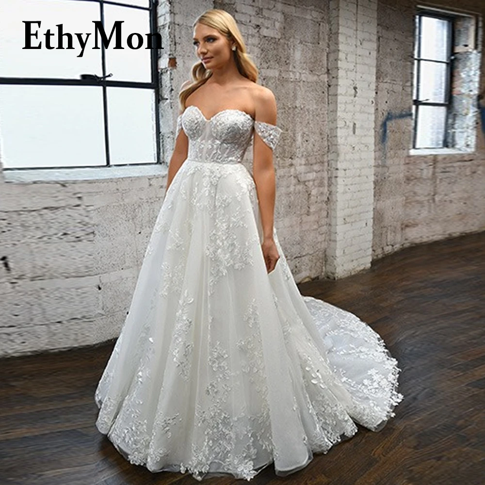 

Ethymon Glamorous Off The Shoulder Sweetheart Beauty Wedding Dresses Tulle For Mariages Robe De Soirée De Mariage Made To Order