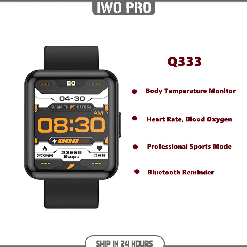 

Смарт-часы Q333 мужские/женские с сенсорным экраном 1,7 дюйма и Пульсометром