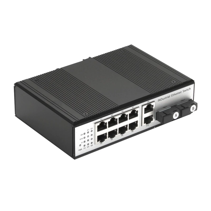 Gigabit 8 port industrial and 2 fiber optical PoE switch  Din-rail Ethernet poe Switch enlarge