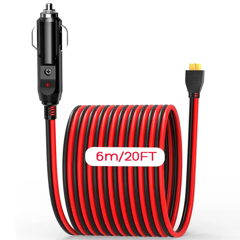 

12AWG 6 м 3 м 1,5 м XT60 Женский кабель прикуривателя для Anker SOLIX ALLPOWERS R500 Ecoflow River Delta Солнечные электростанции.