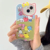 cute hello kitty sanrio cinnamonroll kt lens phone cases for iphone 13 12 11 pro max xr xs max x shockproof soft shell y2k girl