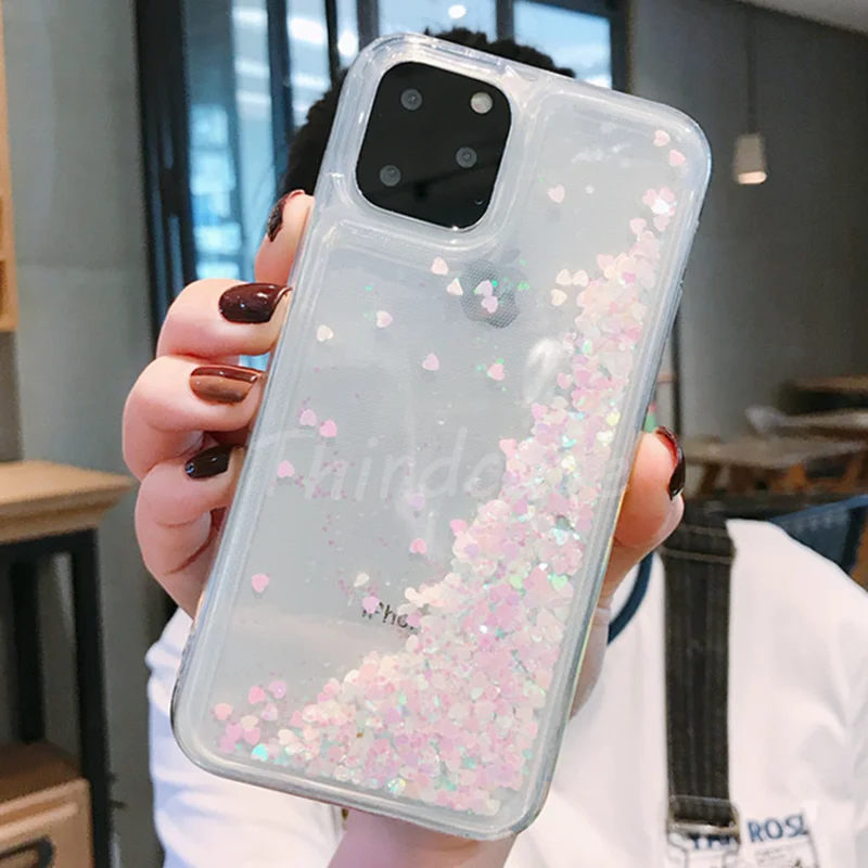 Чехол с блестками для телефона iPhone 13 Pro Max SE2 12 Mini Dynamic Liquid Glitter чехол 11 XS XR 6S 7 8 Plus