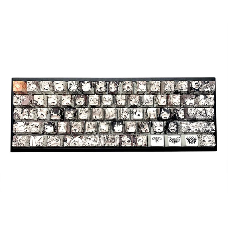 108 клавиши Ahegao PBT Keycap японский краситель Сублимация Аниме Черный OEM для Kailh Gateron