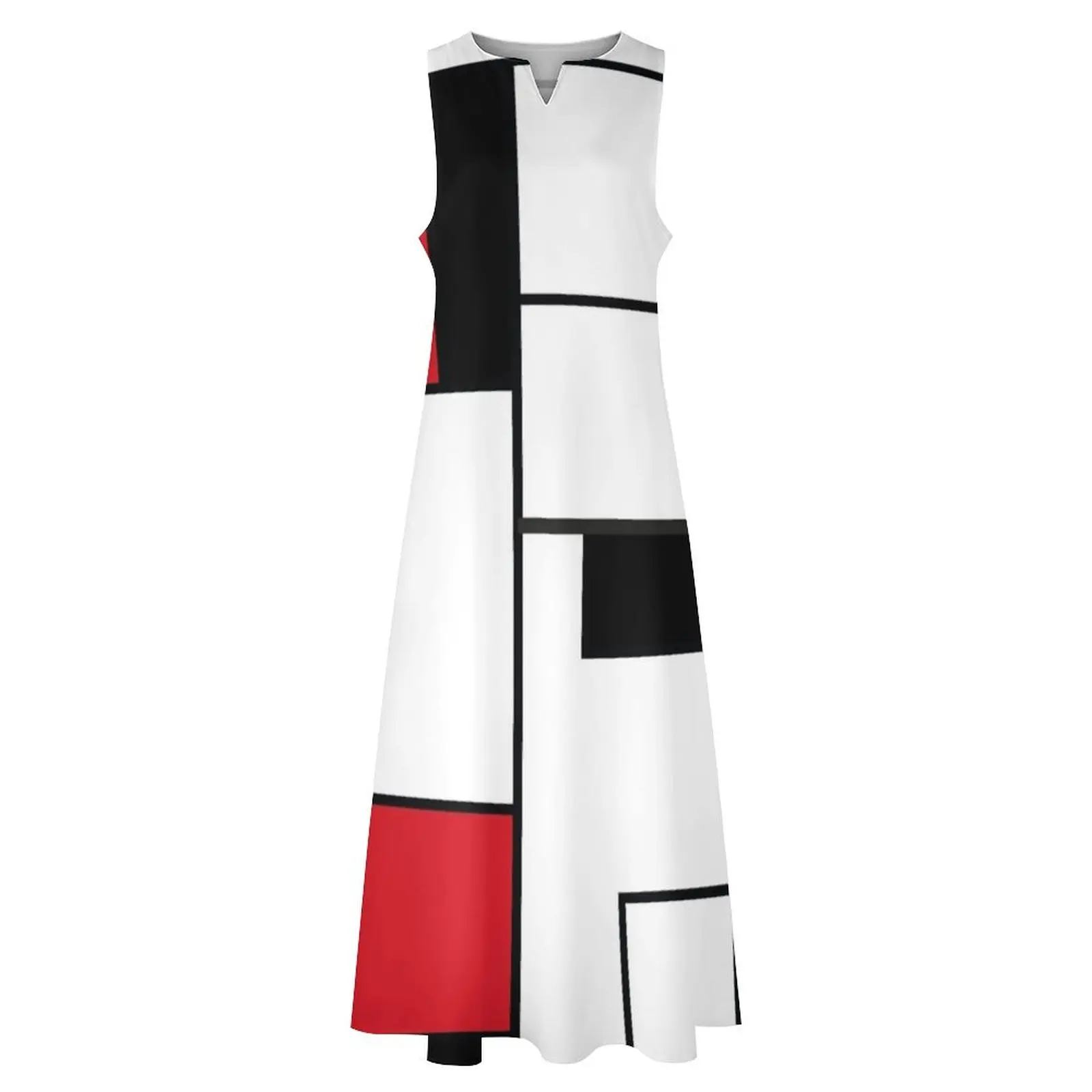 Mondrian # 3.0 Длинное платье для женщин летняя Женская одежда