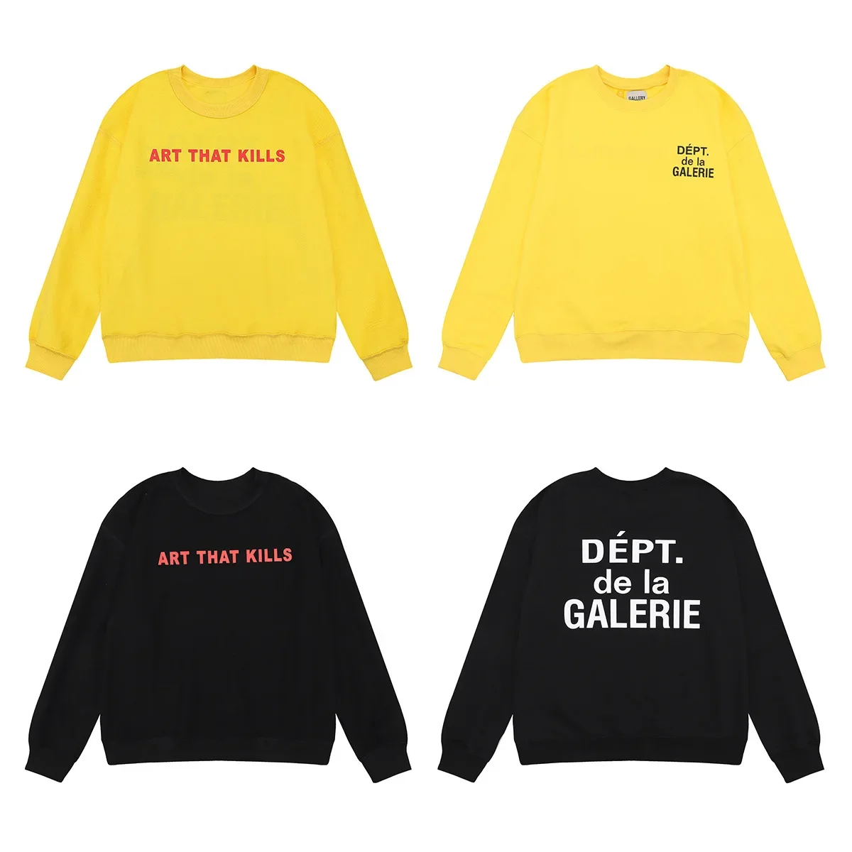 

Hot GALLERY DEPT tide retro Los Angeles letters design sense printed cotton terry round neck sweatshirt men and women