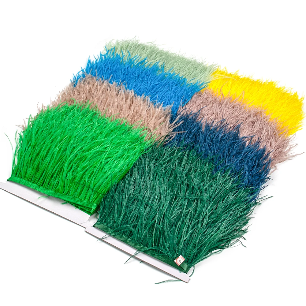 

Отделка страусиными перьями 8-10 см, бахрома для свадебного платья, юбки, одежды, шитье, украшения ручной работы, шлейф 1 м/лот, оптовая продажа