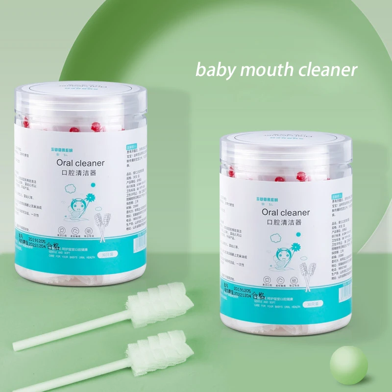 

30 Pcs/Box 0-3Y Baby Tongue Cleaner Disposable Gauze Toothbrush Paper Rod Infant Oral Cleaning Brush Stick