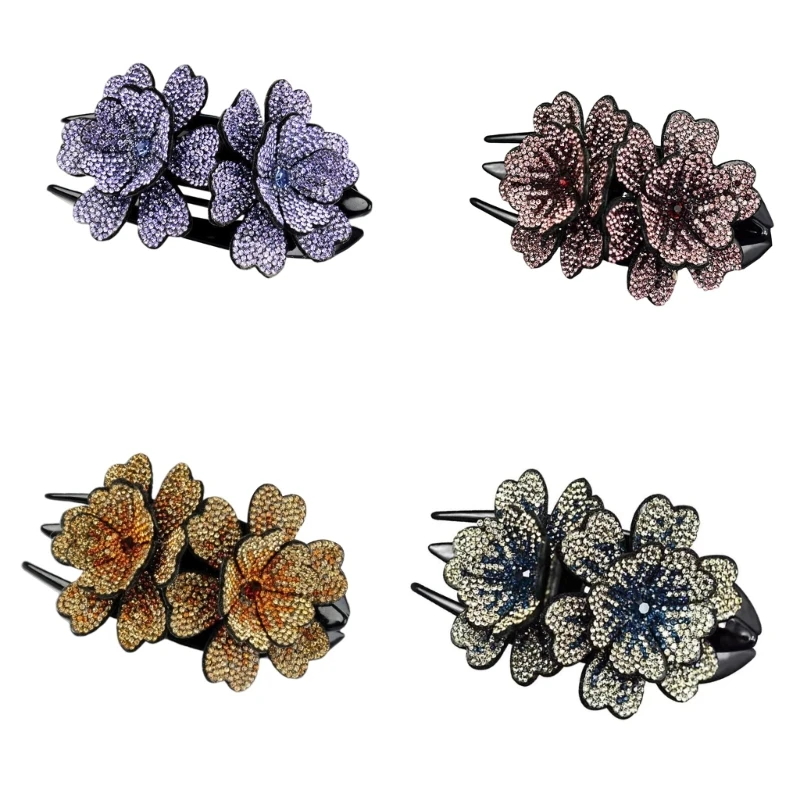 

Dainty Flower Shape Hair Clip Mother Headwear for Bride Wedding Birthday Party Carnivals Theme Non-slip Flower Hairpin
