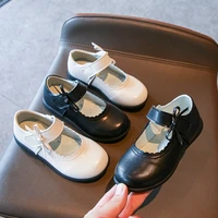 princess black leather shoes spring soft students solid mary janes britain style children fashion girls performance shoes casual