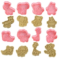 8pcsset jungle animal cookie cutter mold 3d cartoon animals fondant embossing mould kitchen baking snacks kids birthday gifts