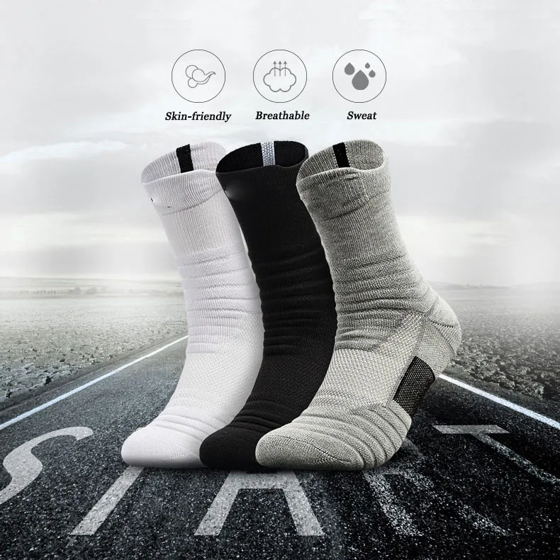 

1 Pairs Sport Anti Slip Socks Men Running Basketball Sock Breathable Cycling Walking Women Outdoor Sock Cotton No Sweat Sock