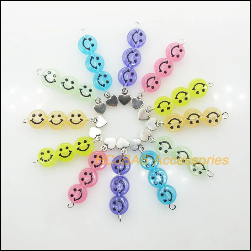 12 новых круглых подвесок в виде смайликов смешанные Подвески фотографий 10x43 мм