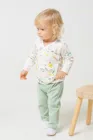 CROCKID, брюки, для девочек, К 400009, пастельнозеленыйзайчики в цветах