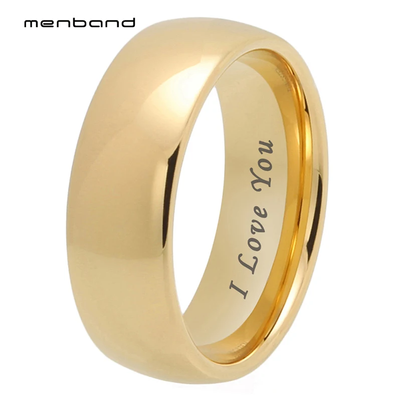 

2mm 4mm 6mm 8mm 10mm I Love You Wedding Band Tungsten Ring Dome Polished