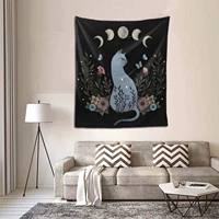 moon phase tapestry wall hanging botanical sky floral wall tapestry hippie floral wall hangings bedroom decor starry sky carpet