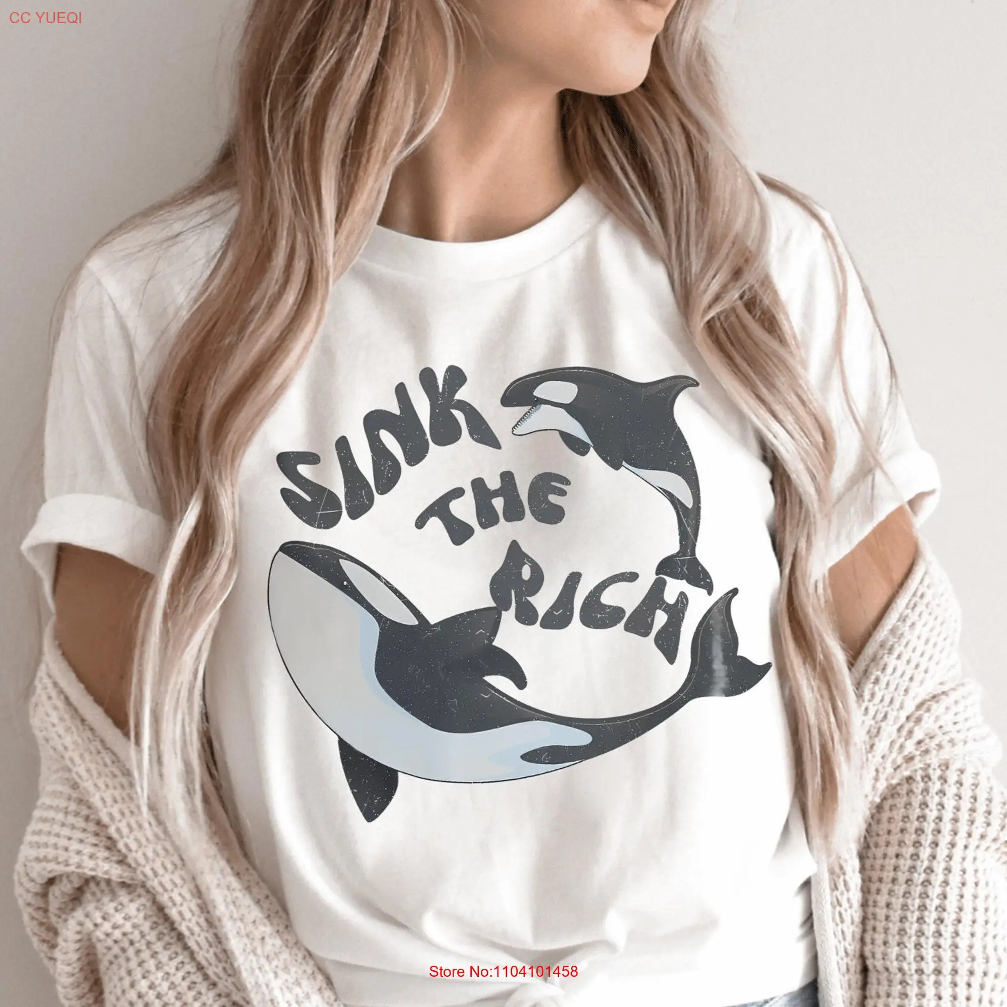 Футболка Sink The Rich Gladis Orca Gladys Yacht Тонущая с длинными или короткими рукавами White Killer