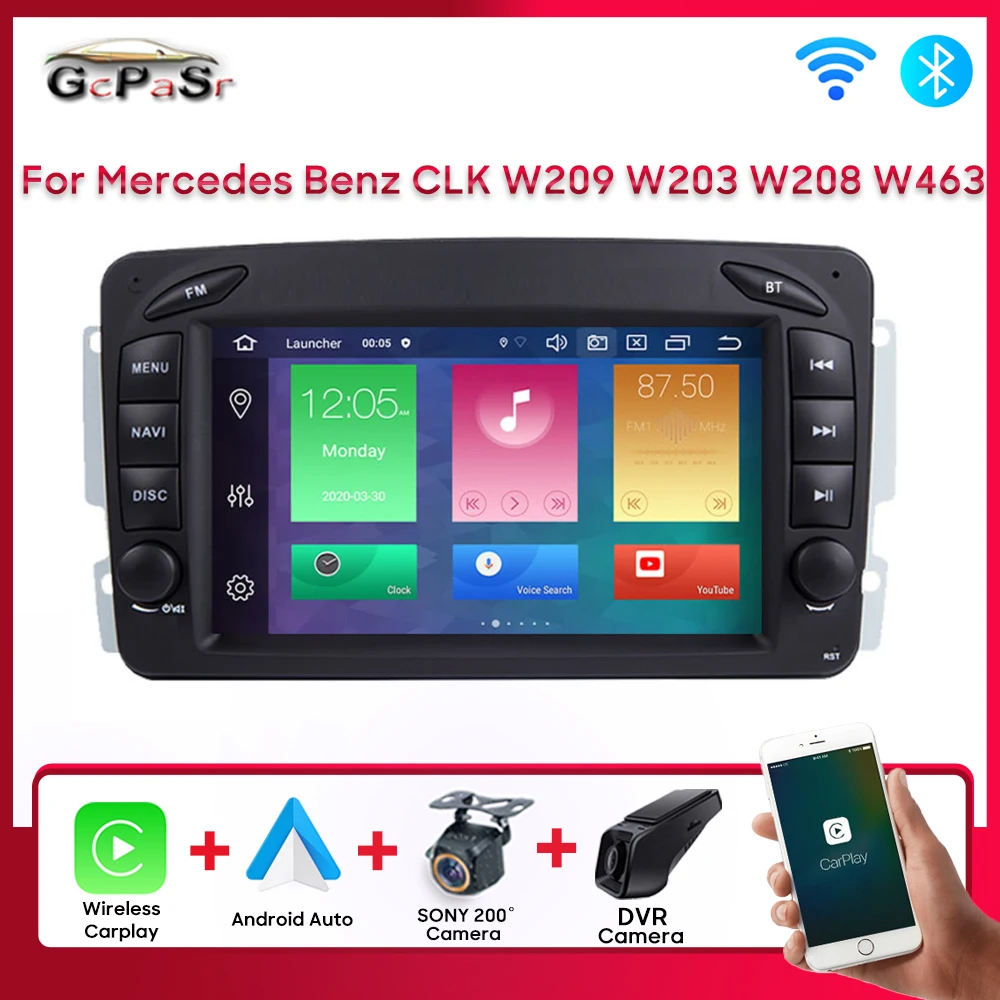 

7 Inch 8 Core Android For Mercedes Benz CLK W209 W203 W208 W463 GPS Navigation No 2din DVD Car Multimedia Player Carplay BT DSP