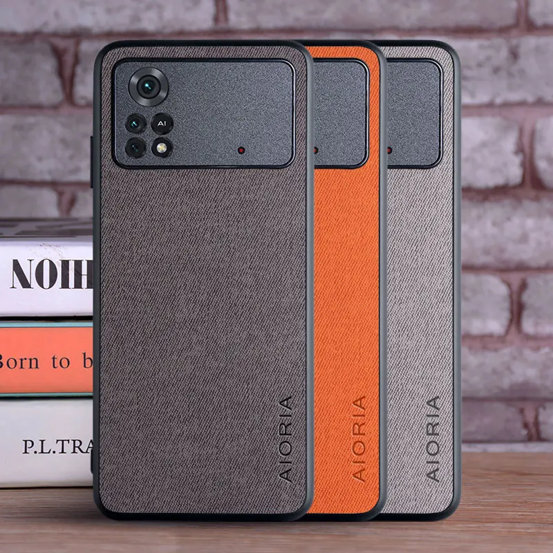 case for xiaomi poco x4 pro 5g coque luxury textile leather skin soft phone cover for xiaomi poco x4 pro case funda capa free global shipping