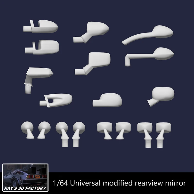 

1Pair 1/64 Model Car Universal Rearview Mirror Reflector Black Plastic Mirrors for Hot Wheel/Matchbox/Domeka Modified Parts