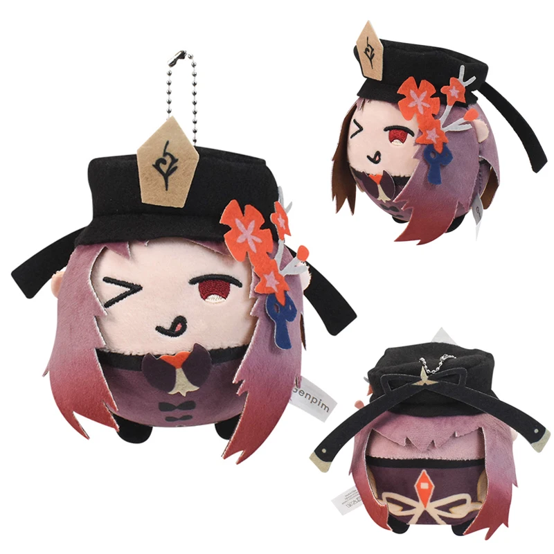

10cm Hu Tao Plush Pendant Genshin Impact Game Character Ghost Stuffed Doll Soft Keychain Bag Cosplay for Fans Kids Birthday Gift