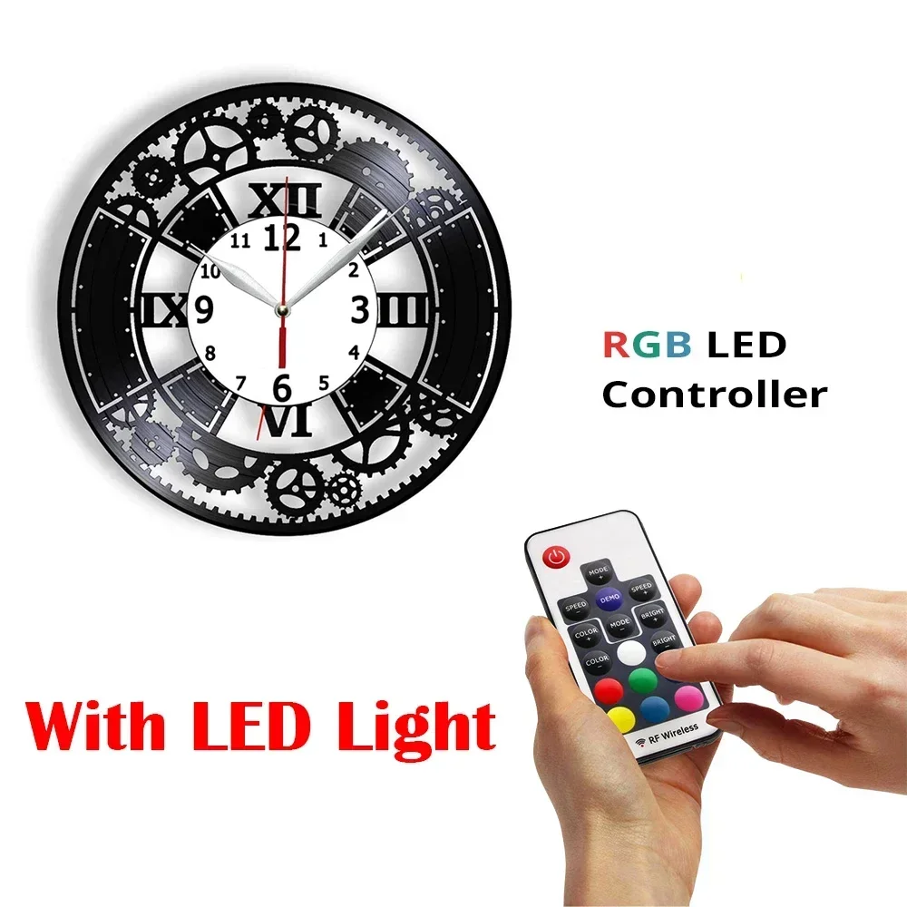 Цифровые настенные часы в стиле стимпанк циферблат с зубчатыми колесами римском