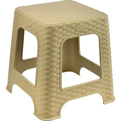 

HomeCare Small beige Rattan stool 714668