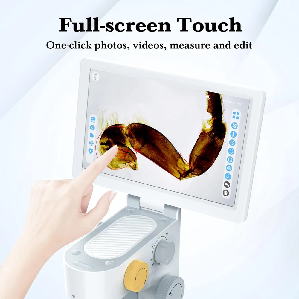 Цифровой Биологический микроскоп 1600X сенсорный экран оптический объектив