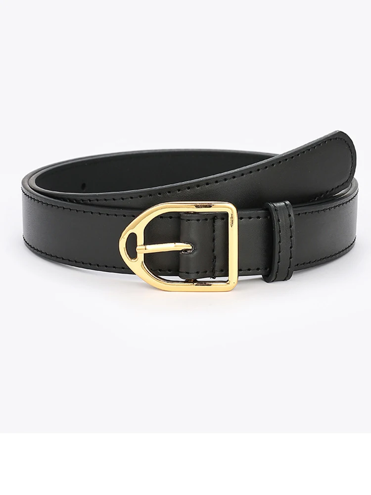 

2022 Women's Belt New Personality Gold Pin Buckle Decorative Dress Jeans Belt Casual Simple Waist Belts