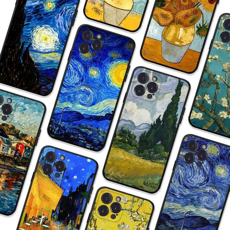 

Van Gogh Starry Sky Ar Phone Case For iPhone 8 7 6 6S Plus X SE 2020 XR XS 14 11 12 13 Mini Pro Max Mobile Case