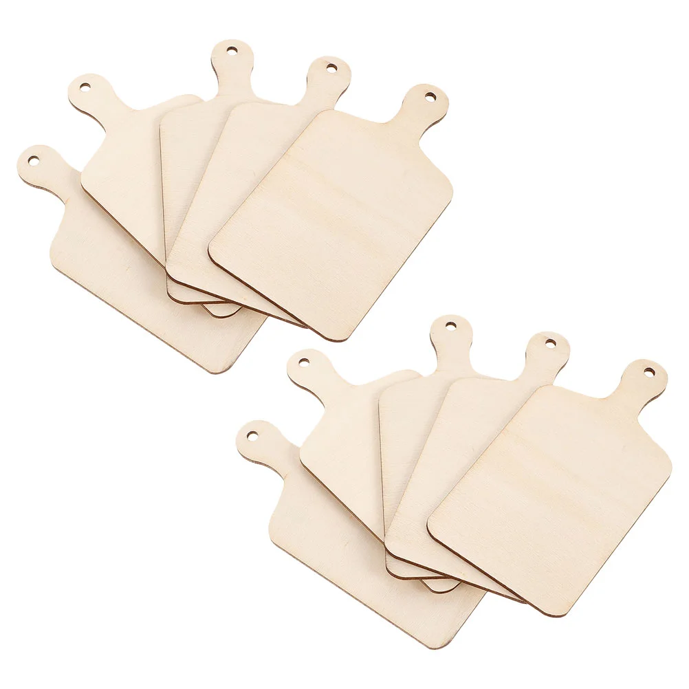 

10 Pcs Wood Cutting Board DIY Wooden Unfinished Boards Crafts Chopping Handle Child Plank