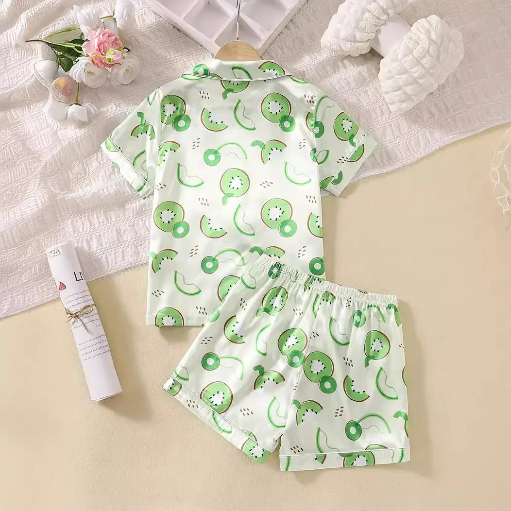 Новинка лета 2024 Детский кардиган с цветным блочным принтом отложным воротником и