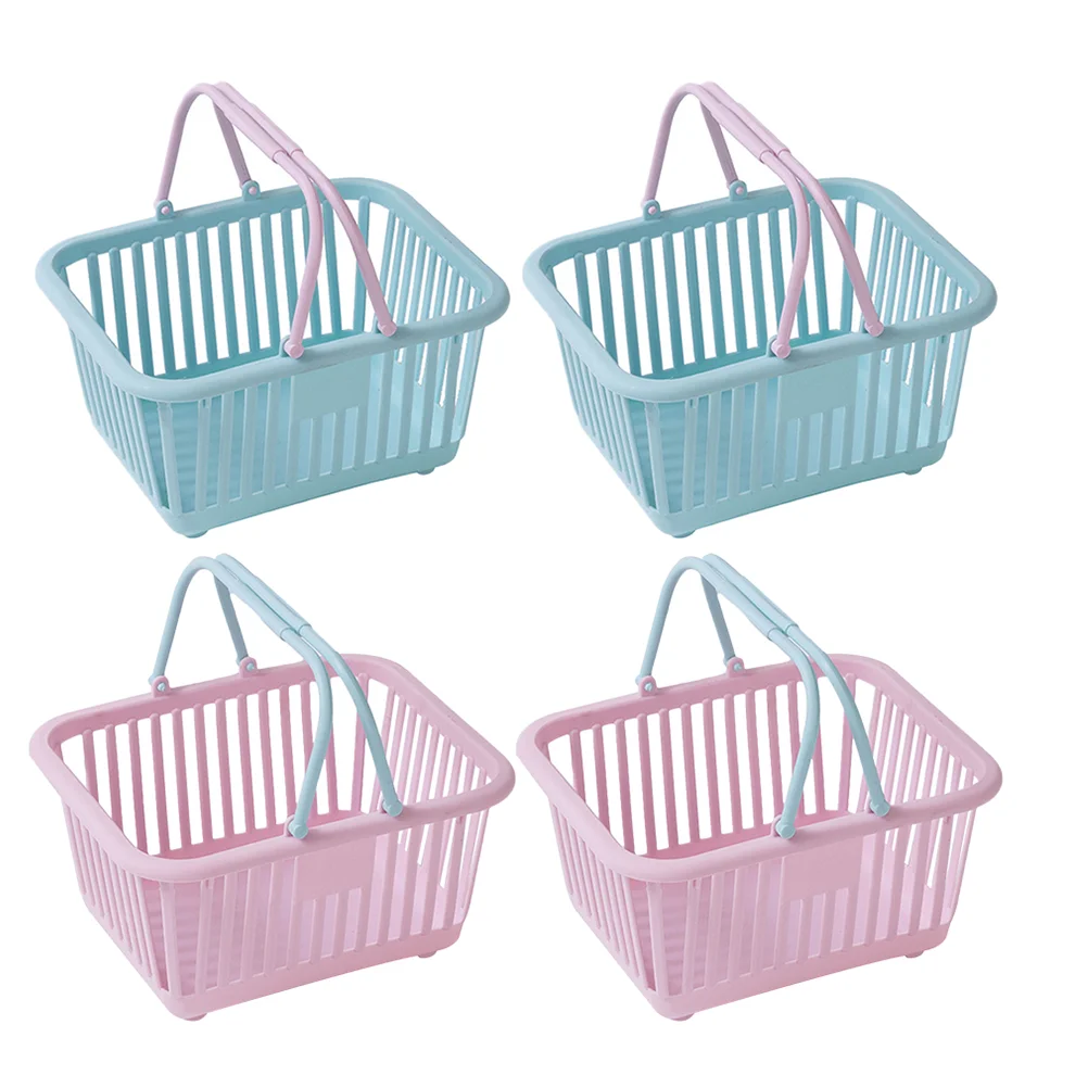 

Basket Shopping Toy Kids Grocery Mini Baskets Cartfor Storage Play Plastichandle Store Pretend Bins Bathroom Kid Organizer